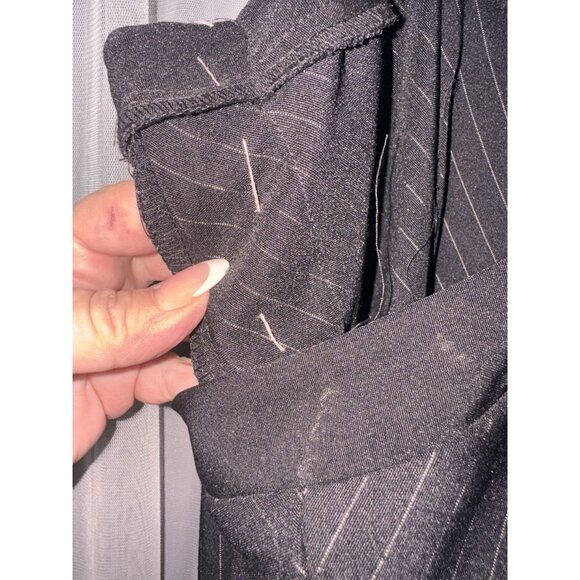 Ruby Rox Black Pinstripe Sleeveless Fit & Flare Dress With Tulle Underskirt Size - Picture 5 of 8